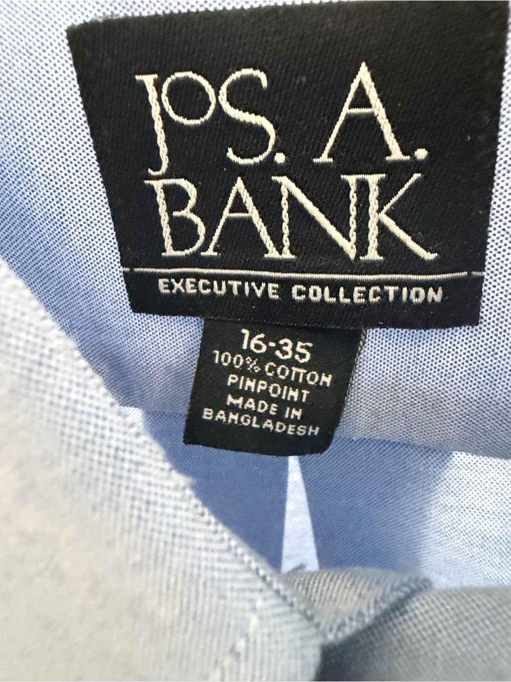 Jos. A. Bank Light Blue Executive Collection Dress Shirt. New